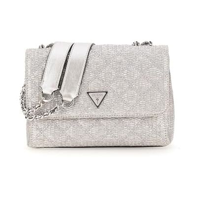 Guess sac à épaule bandoulière Giully II Compound Convertible Flap Bag Silber argenté - Publicité Guess sac à épaule bandoulière Giully II Compound Convertible Flap Bag Silber argenté - Publicité