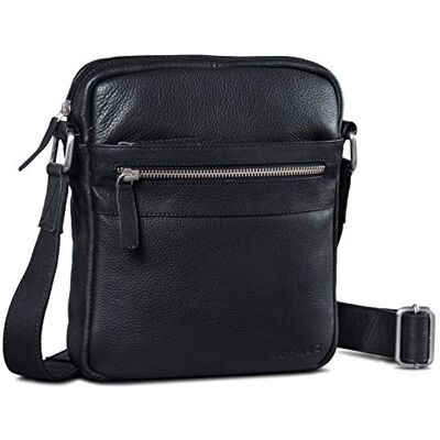 ROYALZ 'Trenton' Sac à Bandoulière Petit Homme Cuir Véritable Sacoche Vintage Messager Besace Sac à l'épaule Sac à Main, Couleur:Noir - Publicité ROYALZ 'Trenton' Sac à Bandoulière Petit Homme Cuir Véritable Sacoche Vintage Messager Besace Sac à l'épaule Sac à Main, Couleur:Noir - Publicité