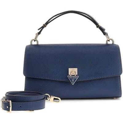 Guess sac à épaule bandoulière sac à main Patsie Top Handle Flap Bag Navy bleu marine - Publicité Guess sac à épaule bandoulière sac à main Patsie Top Handle Flap Bag Navy bleu marine - Publicité