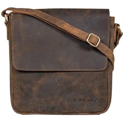 ROYALZ 'Illinois' Vintage Sac à Bandoulière Homme Petit Sac a Main en Cuir Sacoche Vintage, Couleur:Nevada Marron - Publicité ROYALZ 'Illinois' Vintage Sac à Bandoulière Homme Petit Sac a Main en Cuir Sacoche Vintage, Couleur:Nevada Marron - Publicité