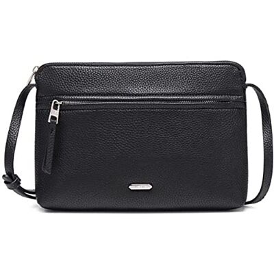 David Jones Sac Bandoulière Femme Sacoche Plate Petit à Main Porté Epaule Simili Cuir PU Besace Pochette Ville Classique Elégant 2 Compartiments Téléphone Shopping Voyage Noir Taille unique - Publicité David Jones Sac Bandoulière Femme Sacoche Plate Petit à Main Porté Epaule Simili Cuir PU Besace Pochette Ville Classique Elégant 2 Compartiments Téléphone Shopping Voyage Noir Taille unique - Publicité