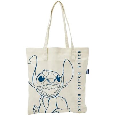 ARDITEX Sac Tote Bag en Coton 37x41cm Stitch Bleu avec Nom Répété Verticalement Écologique et Réutilisable Licence Officielle Disney - Publicité ARDITEX Sac Tote Bag en Coton 37x41cm Stitch Bleu avec Nom Répété Verticalement Écologique et Réutilisable Licence Officielle Disney - Publicité