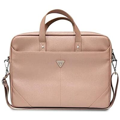 Guess Saffiano Hot Stamp Triangle Logo Sac unisexe Rose, Rose - Publicité Guess Saffiano Hot Stamp Triangle Logo Sac unisexe Rose, Rose - Publicité