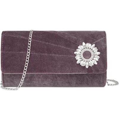 Miss Lulu Clutch femme luxe velours cristaux Pochette cérémonie chaîne ajustable 2025, sac à main soirée pour mariage, cocktail et événement chic - Publicité Miss Lulu Clutch femme luxe velours cristaux Pochette cérémonie chaîne ajustable 2025, sac à main soirée pour mariage, cocktail et événement chic - Publicité