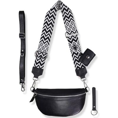 Blade Sac Banane pour Femme en Cuir véritable élégant avec 2 Bretelles réglables Amovibles Poche Poitrine pour Femme, Noir-Option-4, L - Publicité Blade Sac Banane pour Femme en Cuir véritable élégant avec 2 Bretelles réglables Amovibles Poche Poitrine pour Femme, Noir-Option-4, L - Publicité