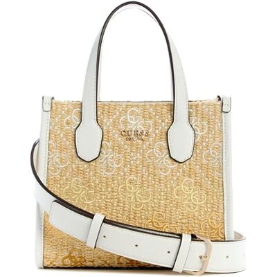 Guess Silvana Mini Two Compartment Tote XS Cornsilk Logo - Publicité Guess Silvana Mini Two Compartment Tote XS Cornsilk Logo - Publicité