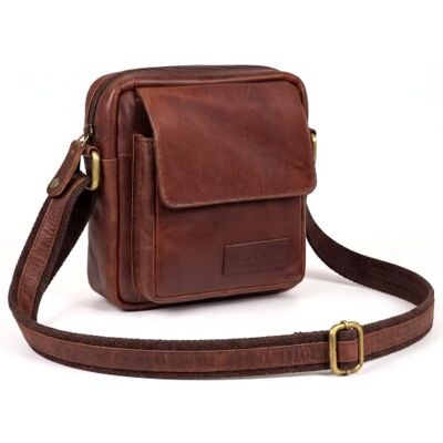 ROYALZ 'Austin' Sac d'épaule Petit pour Hommes en Cuir Véritable Petite Sacoche Homme Bandouliere Cuir Vintage Messager Besace, Couleur:Marron Cognac Roma - Publicité ROYALZ 'Austin' Sac d'épaule Petit pour Hommes en Cuir Véritable Petite Sacoche Homme Bandouliere Cuir Vintage Messager Besace, Couleur:Marron Cognac Roma - Publicité