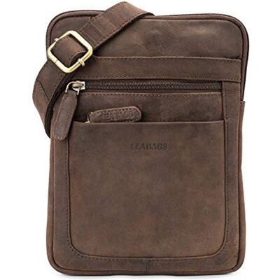 LEABAGS Sac bandoulière en cuir pour hommes et femmes Sac messager avec bandoulière Sac à bandoulière Sac de travail Sac de transport Sac à main Cuir véritable Naturel brun foncé - Publicité LEABAGS Sac bandoulière en cuir pour hommes et femmes Sac messager avec bandoulière Sac à bandoulière Sac de travail Sac de transport Sac à main Cuir véritable Naturel brun foncé - Publicité