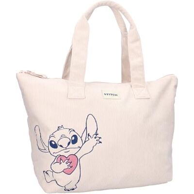 Vadobag Disney Lilo et Stitch Obsessed Grand sac de shopping en velours côtelé Dimensions 48x32x14 cm Couleur Beige - Publicité Vadobag Disney Lilo et Stitch Obsessed Grand sac de shopping en velours côtelé Dimensions 48x32x14 cm Couleur Beige - Publicité