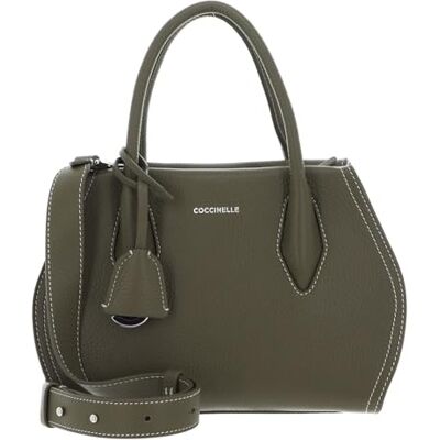 Coccinelle Cuir sac à épaule bandoulière sac à main Lord Handbag Grained Leather Laurel Green olive - Publicité Coccinelle Cuir sac à épaule bandoulière sac à main Lord Handbag Grained Leather Laurel Green olive - Publicité