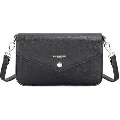 David Jones Paris Pochette Femme Sac porté travers Similicuir Taille Petit Accesoire Pratique Evenement Soirée Sortir Ville Mode Tendance Légère Bandoulière (BLACK) - Publicité David Jones Paris Pochette Femme Sac porté travers Similicuir Taille Petit Accesoire Pratique Evenement Soirée Sortir Ville Mode Tendance Légère Bandoulière (BLACK) - Publicité