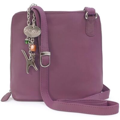 Tigi Collection Handbags Sac Bandoulière Femme Cuir Sac à Main Moyen Avec Bandoulière Réglable Crossbody Bag ELEANOR Violet - Publicité Tigi Collection Handbags Sac Bandoulière Femme Cuir Sac à Main Moyen Avec Bandoulière Réglable Crossbody Bag ELEANOR Violet - Publicité