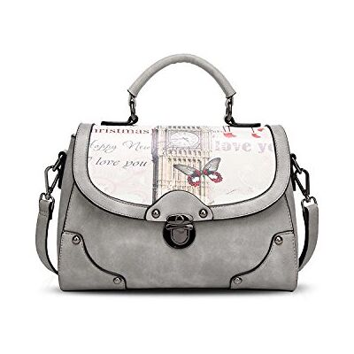 NICOLE & DORIS NICOLE&DORIS élégant Femme Sacs à Main Bandoulière Sacs portés Main Tote Sacs portés épaule Messenger Bag Crossbody Bag Multifonction Durable PU Gris - Publicité NICOLE & DORIS NICOLE&DORIS élégant Femme Sacs à Main Bandoulière Sacs portés Main Tote Sacs portés épaule Messenger Bag Crossbody Bag Multifonction Durable PU Gris - Publicité