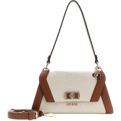 Guess sac à épaule bandoulière Karnilla Flap Shoulder Bag Natural/Cognac beige - Publicité Guess sac à épaule bandoulière Karnilla Flap Shoulder Bag Natural/Cognac beige - Publicité
