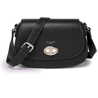 David Jones Sac Bandoulière Femme Besace Sac à Main Porté Epaule Croisé Simili Cuir PU Pochette Sacoche à Rabat Tourniquet Sac Ville Elégant Téléphone Travail Voyage Soirée Mode Noir - Publicité David Jones Sac Bandoulière Femme Besace Sac à Main Porté Epaule Croisé Simili Cuir PU Pochette Sacoche à Rabat Tourniquet Sac Ville Elégant Téléphone Travail Voyage Soirée Mode Noir - Publicité