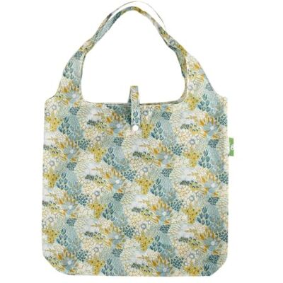 ECO CHIC Sac fourre-tout léger pliable réutilisable résistant à l'eau, Mélange de fleurs bleues - Publicité ECO CHIC Sac fourre-tout léger pliable réutilisable résistant à l'eau, Mélange de fleurs bleues - Publicité