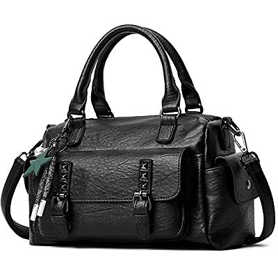 NICOLE & DORIS Sac Bandoulière Femme Sac a Main Cuir Souple Sacs Portés Epaule Rétro Sacoche Messenger Sac Crossbody Femme Sac Fourre Tout Poches Multiples Noir - Publicité NICOLE & DORIS Sac Bandoulière Femme Sac a Main Cuir Souple Sacs Portés Epaule Rétro Sacoche Messenger Sac Crossbody Femme Sac Fourre Tout Poches Multiples Noir - Publicité