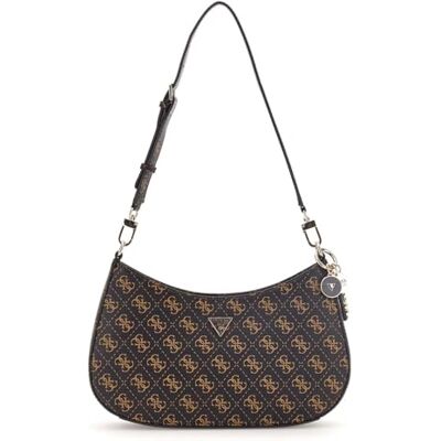 Guess Noelle II Top Zip Shoulder Bag Brown Logo - Publicité Guess Noelle II Top Zip Shoulder Bag Brown Logo - Publicité