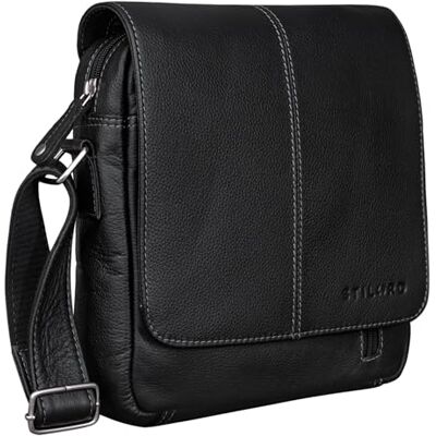STILORD Sacoche Homme Cuir Petit Sac Bandoulière Homme Cuir Véritable Besace Pochette Sacs à Main Vintage Sacs d'épaule pour Business Voyage, Tablette 9,7 Pouces Couleur:Noir - Publicité STILORD Sacoche Homme Cuir Petit Sac Bandoulière Homme Cuir Véritable Besace Pochette Sacs à Main Vintage Sacs d'épaule pour Business Voyage, Tablette 9,7 Pouces Couleur:Noir - Publicité