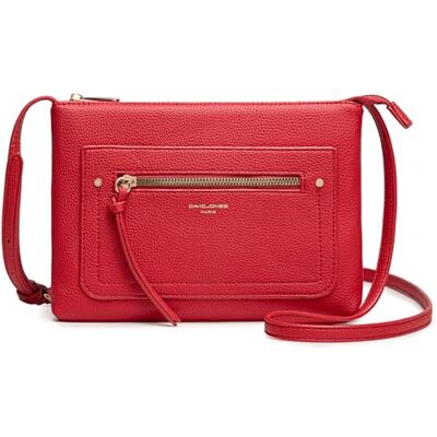 David Jones Sac Bandoulière Femme Sacoche Plate Petit Sac à Main Porté Epaule Simili Cuir PU Besace Pochette Ville Classique Elégant Sac 2 Poches Soirée Téléphone Shopping Voyage Rouge - Publicité David Jones Sac Bandoulière Femme Sacoche Plate Petit Sac à Main Porté Epaule Simili Cuir PU Besace Pochette Ville Classique Elégant Sac 2 Poches Soirée Téléphone Shopping Voyage Rouge - Publicité
