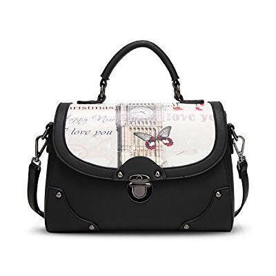 NICOLE & DORIS NICOLE&DORIS élégant Femme Sacs à main Bandoulière Sacs portés main Tote Sacs portés épaule Messenger Bag Crossbody Bag Multifonction Durable PU Noir - Publicité NICOLE & DORIS NICOLE&DORIS élégant Femme Sacs à main Bandoulière Sacs portés main Tote Sacs portés épaule Messenger Bag Crossbody Bag Multifonction Durable PU Noir - Publicité