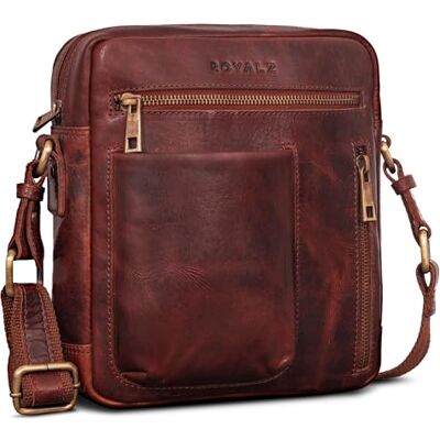 ROYALZ "Antonio Sacoche homme cuir petit – Sac bandoulière homme cuir véritable style vintage – Sacoche crossbody compacte avec fermeture éclair - Publicité ROYALZ "Antonio Sacoche homme cuir petit – Sac bandoulière homme cuir véritable style vintage – Sacoche crossbody compacte avec fermeture éclair - Publicité