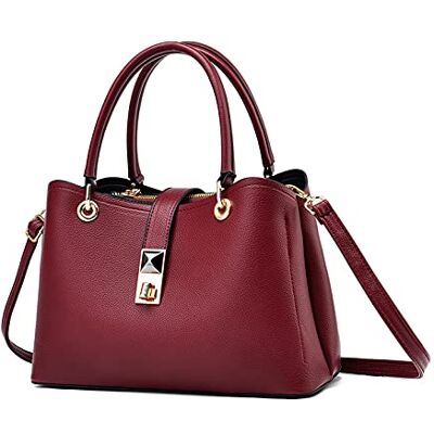 NICOLE & DORIS Sacs Bandoulière Petit Sac a Main Femmes Cuir Souple Elégant Sac à Poignée Supérieure Besace Sacoche Compartiments Multiples Simple Sac Porté Epaule Soirée Vin Rouge - Publicité NICOLE & DORIS Sacs Bandoulière Petit Sac a Main Femmes Cuir Souple Elégant Sac à Poignée Supérieure Besace Sacoche Compartiments Multiples Simple Sac Porté Epaule Soirée Vin Rouge - Publicité