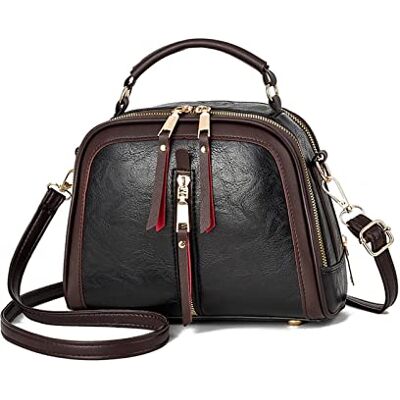 NICOLE & DORIS Sac à Main Bandoulière Femme Petit Sac a Main Porté Epaule PU Cuir Crossbody Messager Bag Mini Sacoche Femme Pochette Sac Cartable Noir - Publicité NICOLE & DORIS Sac à Main Bandoulière Femme Petit Sac a Main Porté Epaule PU Cuir Crossbody Messager Bag Mini Sacoche Femme Pochette Sac Cartable Noir - Publicité