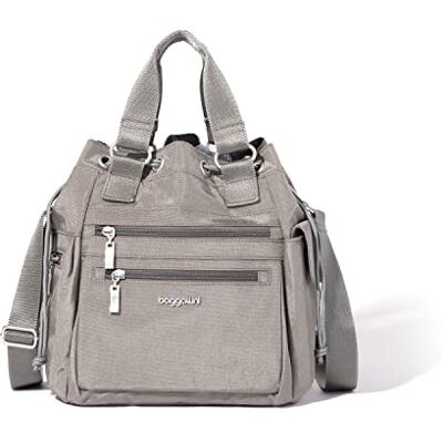 Baggallini Modern Everywhere Drawstring Bag Sterling Shimmer One Size - Publicité Baggallini Modern Everywhere Drawstring Bag Sterling Shimmer One Size - Publicité