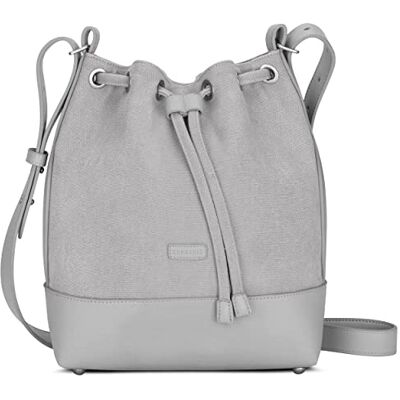 Expatrié Sac à Main Femme Lily Petit Sac Seau Bucket Bag en Toile de Coton et Cuir PU Végétal pour le Shopping, le Bureau, les Loisirs Sacs à Bandoulière pour Femmes - Publicité Expatrié Sac à Main Femme Lily Petit Sac Seau Bucket Bag en Toile de Coton et Cuir PU Végétal pour le Shopping, le Bureau, les Loisirs Sacs à Bandoulière pour Femmes - Publicité