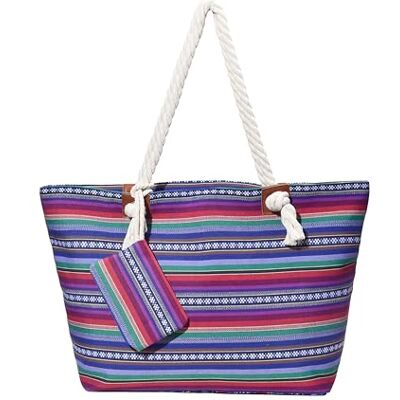 DonDon Grand sac de plage imperméable avec fermeture à glissière Sac shopping à bandoulière vie hippie - Publicité DonDon Grand sac de plage imperméable avec fermeture à glissière Sac shopping à bandoulière vie hippie - Publicité
