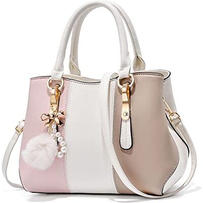 NICOLE & DORIS Sac à Main Mode Sac Bandoulière Femmes Sac Fourre Tout Multicolore Sac Tote PU Cuir Sac Crossbody Shopping Bag Blanc - Publicité NICOLE & DORIS Sac à Main Mode Sac Bandoulière Femmes Sac Fourre Tout Multicolore Sac Tote PU Cuir Sac Crossbody Shopping Bag Blanc - Publicité