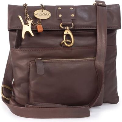 Tigi Collection Handbags Petit Sac Bandoulière Femme en Cuir Sac Besace Messenger Bag Avec Bandoulière Réglable Marron - Publicité Tigi Collection Handbags Petit Sac Bandoulière Femme en Cuir Sac Besace Messenger Bag Avec Bandoulière Réglable Marron - Publicité