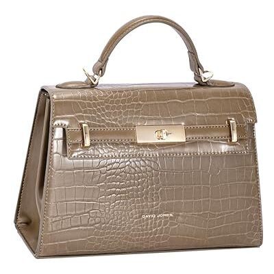 David Jones Sac à main Femme Similicuir Croco Porté main Taille Moyenne 2 Compartiments Chic Classique Soirée Ville Weekend (Warm Taupe) - Publicité David Jones Sac à main Femme Similicuir Croco Porté main Taille Moyenne 2 Compartiments Chic Classique Soirée Ville Weekend (Warm Taupe) - Publicité