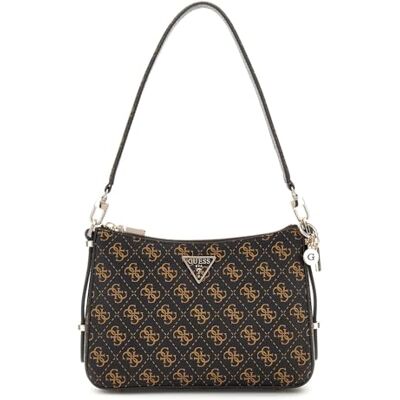 Guess Eco Erica Top Zip Shoulder Bag Coal Logo - Publicité Guess Eco Erica Top Zip Shoulder Bag Coal Logo - Publicité