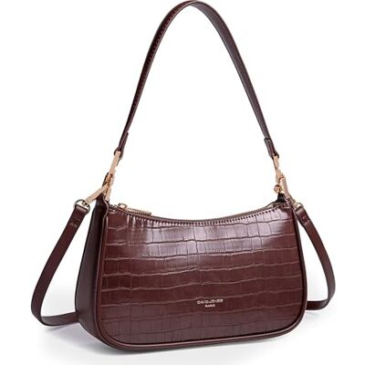 David Jones Petit Sac Bandoulière Crocodile Porté Epaule Femme Sac à Main Hobo Simili Cuir PU Rigide Porté Sous Epaule Bras Sacoche Soirée Besace Ville Mode Tendance Elegant Chic Marron Cognac - Publicité David Jones Petit Sac Bandoulière Crocodile Porté Epaule Femme Sac à Main Hobo Simili Cuir PU Rigide Porté Sous Epaule Bras Sacoche Soirée Besace Ville Mode Tendance Elegant Chic Marron Cognac - Publicité