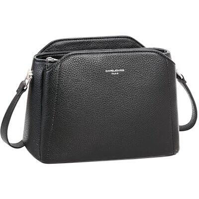 David Jones Sac bandoulière Femme Pochette porté épaules Sacoche Similicuir Taille Moyenne Ville Travail Voyage Chic Classique (BLACK) - Publicité David Jones Sac bandoulière Femme Pochette porté épaules Sacoche Similicuir Taille Moyenne Ville Travail Voyage Chic Classique (BLACK) - Publicité