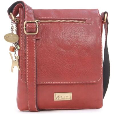 Tigi Collection Handbags Sac Bandoulière Femme en Cuir Sac Besace Moyen Messenger Bag Avec Bandoulière Réglable Anja Rouge - Publicité Tigi Collection Handbags Sac Bandoulière Femme en Cuir Sac Besace Moyen Messenger Bag Avec Bandoulière Réglable Anja Rouge - Publicité