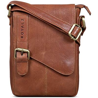 ROYALZ 'Louisiana' Sacoche Homme Bandoulière Cuir Véritable Petit Sac d'épaule Sac Messager Vintage, Couleur:Texas marron - Publicité ROYALZ 'Louisiana' Sacoche Homme Bandoulière Cuir Véritable Petit Sac d'épaule Sac Messager Vintage, Couleur:Texas marron - Publicité