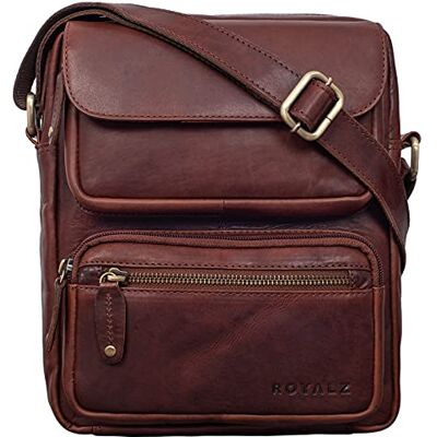 ROYALZ 'Florida' Petit sac à bandoulière moderne pour homme en cuir véritable Mini sac de messager avec beaucoup de compartiments Sac à main pour homme en look vintage, Couleur:Marron Cognac Roma - Publicité ROYALZ 'Florida' Petit sac à bandoulière moderne pour homme en cuir véritable Mini sac de messager avec beaucoup de compartiments Sac à main pour homme en look vintage, Couleur:Marron Cognac Roma - Publicité