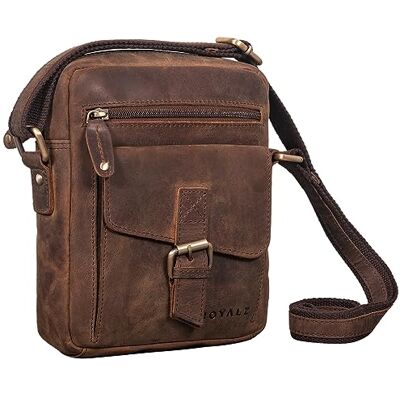 ROYALZ 'Knoxville' Petit sac en cuir hommes Sac à bandoulière vintage Mini sac homme messager bag, Couleur:Nevada Marron - Publicité ROYALZ 'Knoxville' Petit sac en cuir hommes Sac à bandoulière vintage Mini sac homme messager bag, Couleur:Nevada Marron - Publicité