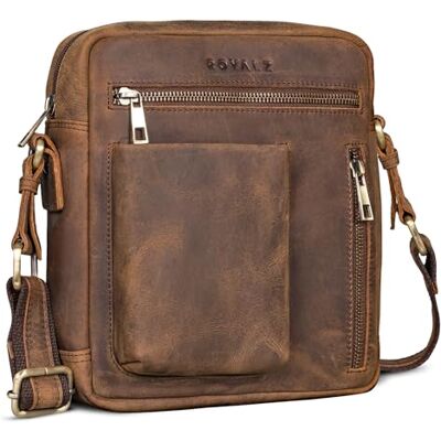ROYALZ "Antonio Sacoche homme cuir petit – Sac bandoulière homme cuir véritable style vintage – Sacoche crossbody compacte avec fermeture éclair - Publicité ROYALZ "Antonio Sacoche homme cuir petit – Sac bandoulière homme cuir véritable style vintage – Sacoche crossbody compacte avec fermeture éclair - Publicité