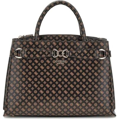Guess Arlena Girlfriend Satchel Mocha Logo - Publicité Guess Arlena Girlfriend Satchel Mocha Logo - Publicité