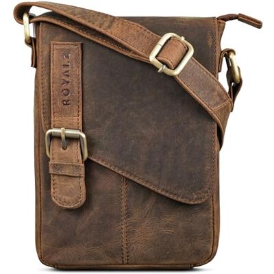 ROYALZ 'Louisiana' Sacoche Homme Bandoulière Cuir Véritable Petit Sac d'épaule Sac Messager Vintage, Couleur:Nevada Marron - Publicité ROYALZ 'Louisiana' Sacoche Homme Bandoulière Cuir Véritable Petit Sac d'épaule Sac Messager Vintage, Couleur:Nevada Marron - Publicité