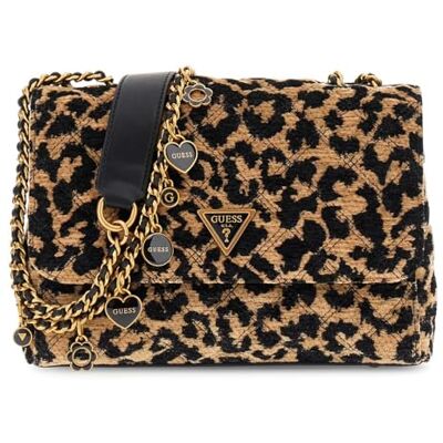 Guess sac à épaule bandoulière Giully II 2 Compartment Convertible Flap Leopard marron clair - Publicité Guess sac à épaule bandoulière Giully II 2 Compartment Convertible Flap Leopard marron clair - Publicité
