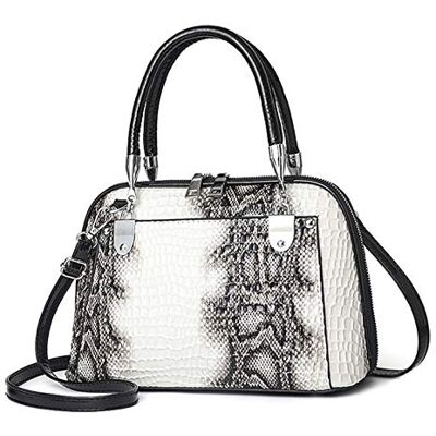 NICOLE & DORIS Femmes Sac à Main Rétro Sac à Bandoulière en Crocodile Sac Messenger en Cuir PU Sacs Portés épaule Classique Petit Cabas blanc - Publicité NICOLE & DORIS Femmes Sac à Main Rétro Sac à Bandoulière en Crocodile Sac Messenger en Cuir PU Sacs Portés épaule Classique Petit Cabas blanc - Publicité