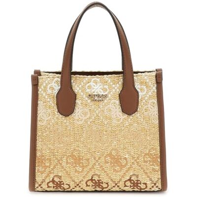 Guess Silvana Mini fourre-tout 2 compartiments pour femme avec logo Cognac Taille unique, Logo Cognac, Taille unique - Publicité Guess Silvana Mini fourre-tout 2 compartiments pour femme avec logo Cognac Taille unique, Logo Cognac, Taille unique - Publicité