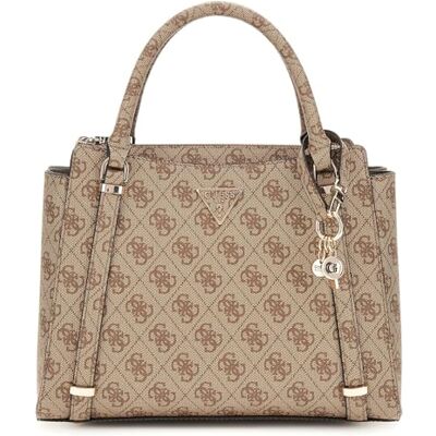 Guess Eco Erica 2 Compartment Satchel Latte Logo - Publicité Guess Eco Erica 2 Compartment Satchel Latte Logo - Publicité