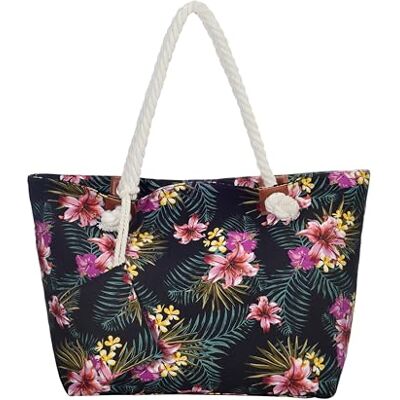 DonDon Grand Sac de Plage imperméable avec Fermeture à glissière Sac Shopping à bandoulière Tropical Retro - Publicité DonDon Grand Sac de Plage imperméable avec Fermeture à glissière Sac Shopping à bandoulière Tropical Retro - Publicité