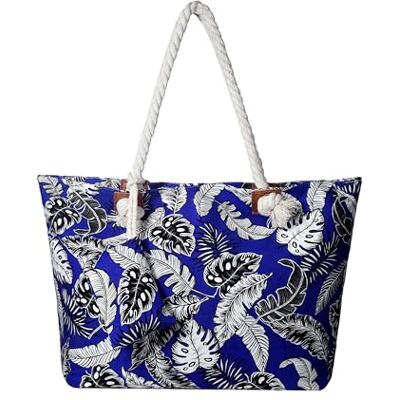 DonDon Grand sac de plage imperméable avec fermeture à glissière Sac shopping à bandoulière Feuilles et plumes - Publicité DonDon Grand sac de plage imperméable avec fermeture à glissière Sac shopping à bandoulière Feuilles et plumes - Publicité